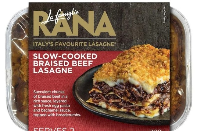 Giovanni Rana recalls La Famiglia Rana Slow-Cooked Braised Beef Lasagne because of undeclared crustaceans